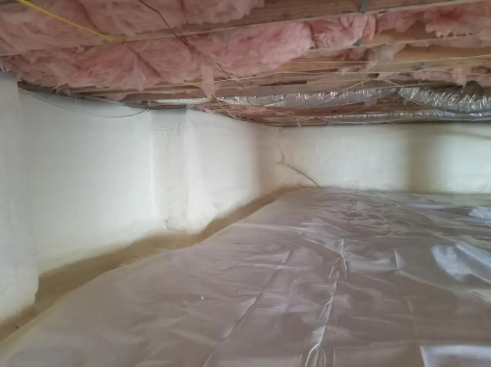 Crawl space encapsulation with closed-cell spray foam for Flat Roof Repair in Red Wing